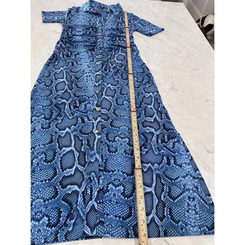 Blue Snake Skin dress - Size M - Picture 6 of 12